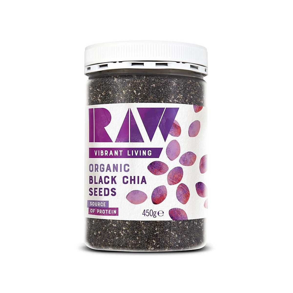 Raw Health Organic Black Chia Seeds - Omega Rich 450g