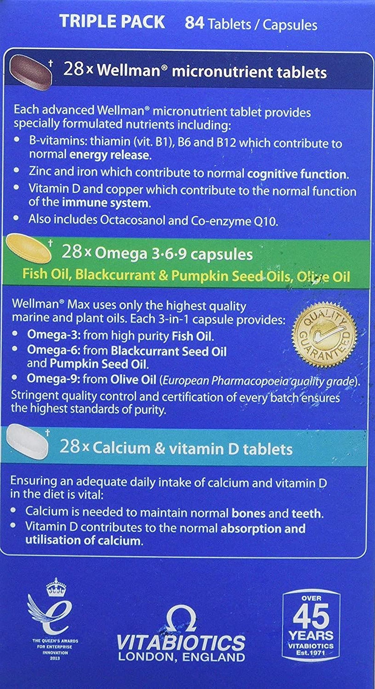 Vitabiotics Wellman Max 3-in-1 - 84 Tablets/Capsules - image 2