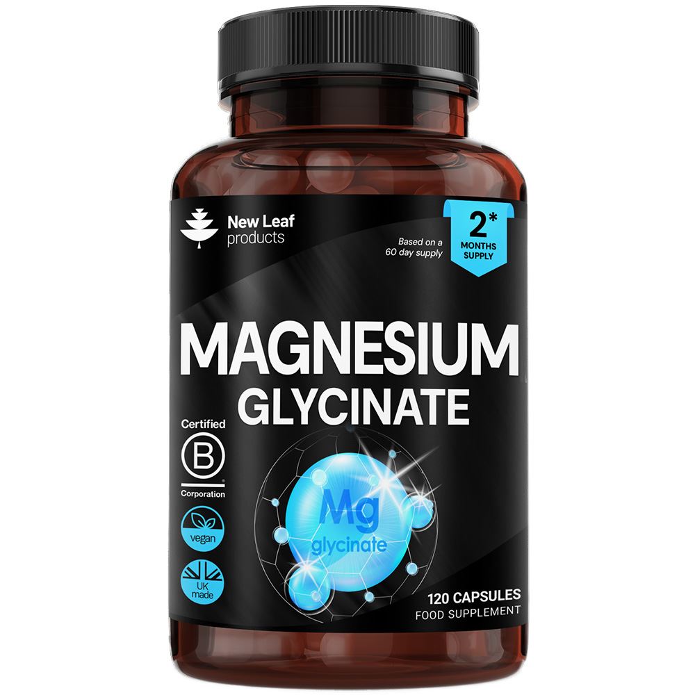 New Leaf Products Magnesium Glycinate 1040mg Elemental 208mg Recyclable Bottle