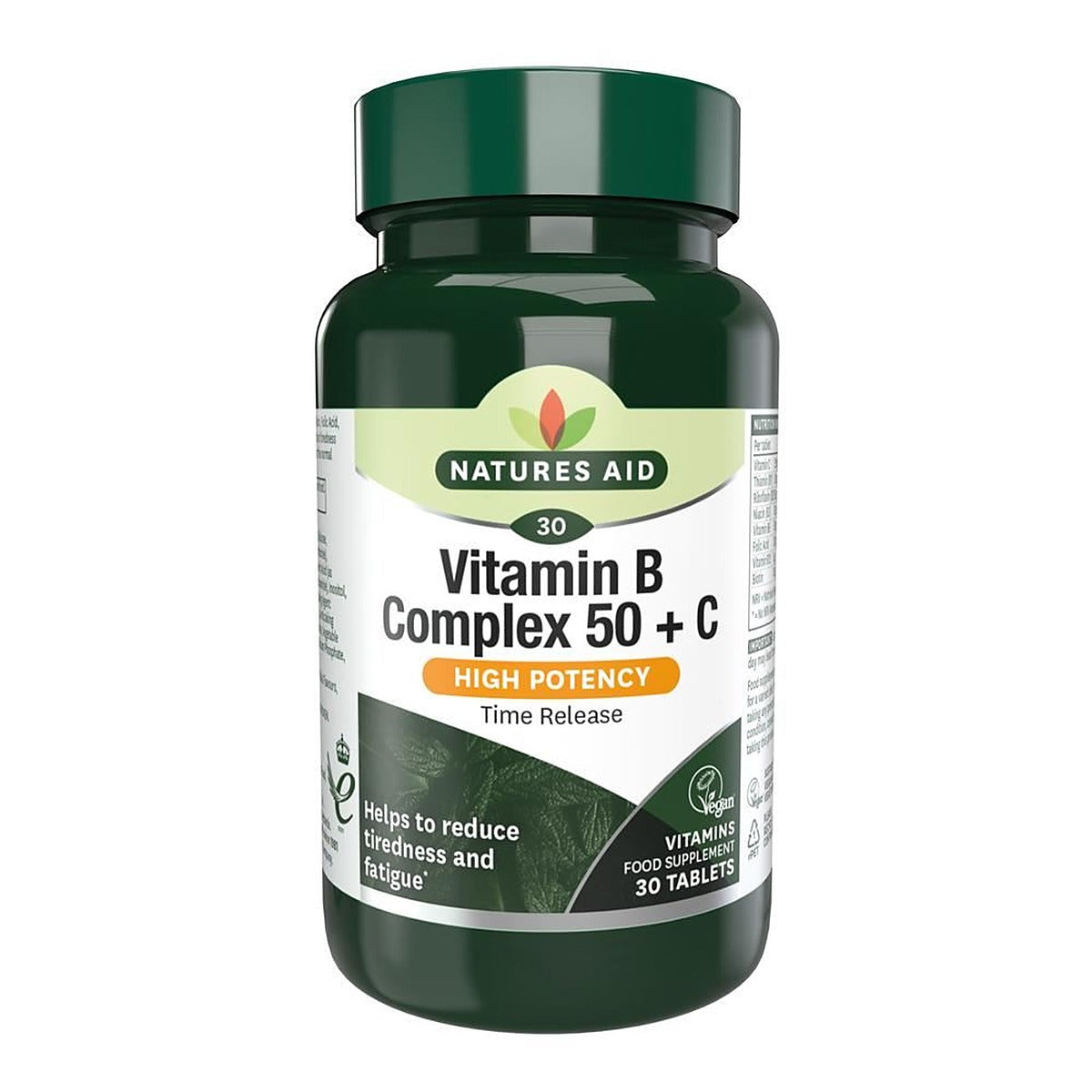 Natures Aid Vitamin B Complex 50 + C 30 Tablets