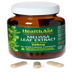 HealthAid Melissa Leaf (Lemon Balm) 550mg Equivalent 30 Vegicaps