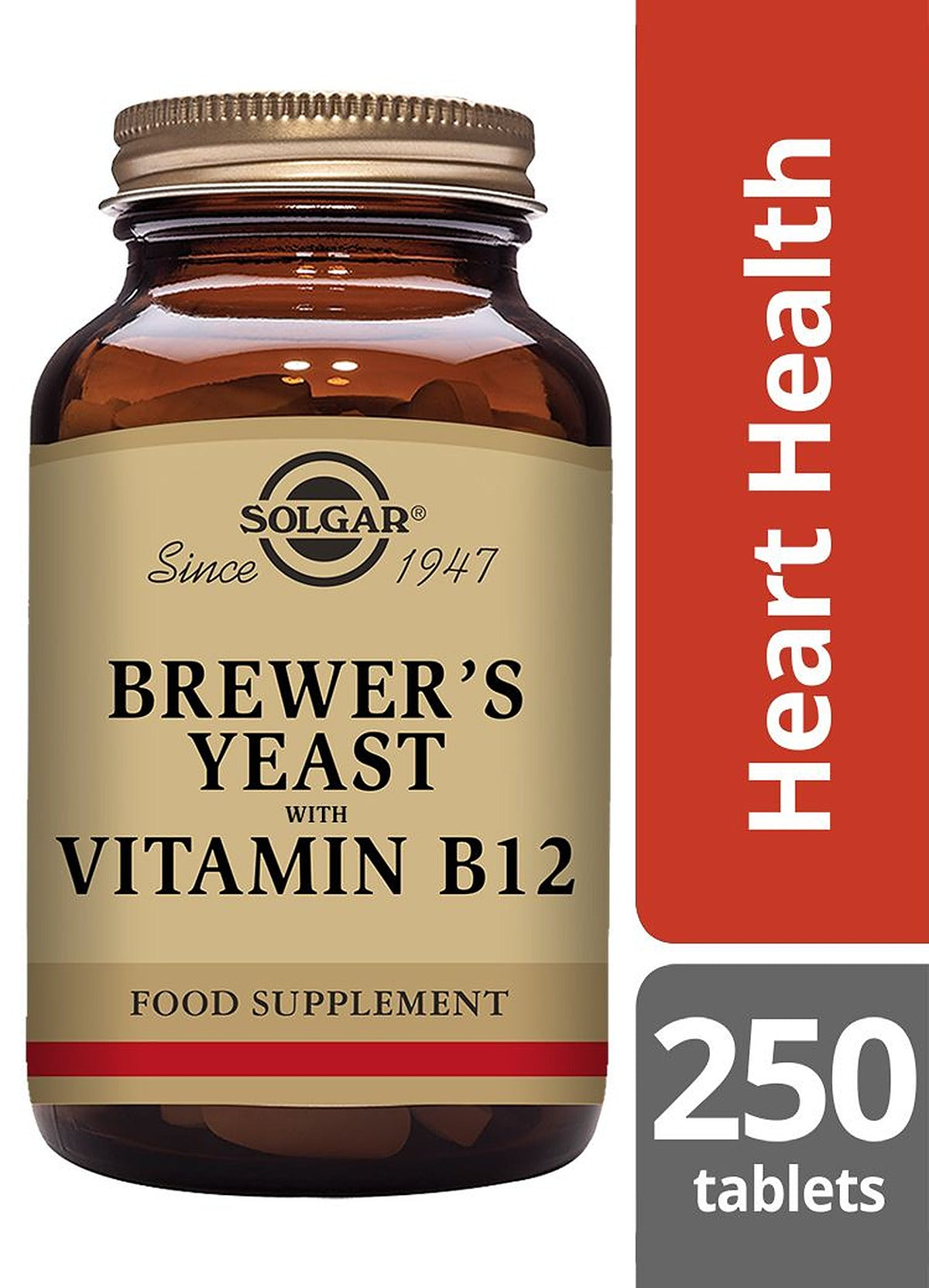 Solgar Brewer's Yeast with Vitamin B12 - 250 Tablets - image 2