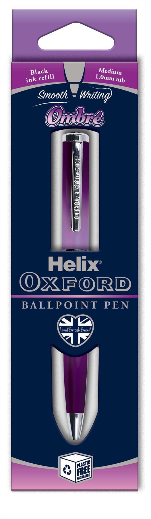 Helix Oxford Premium Ballpoint Ombre Pink Pen - Black Ink