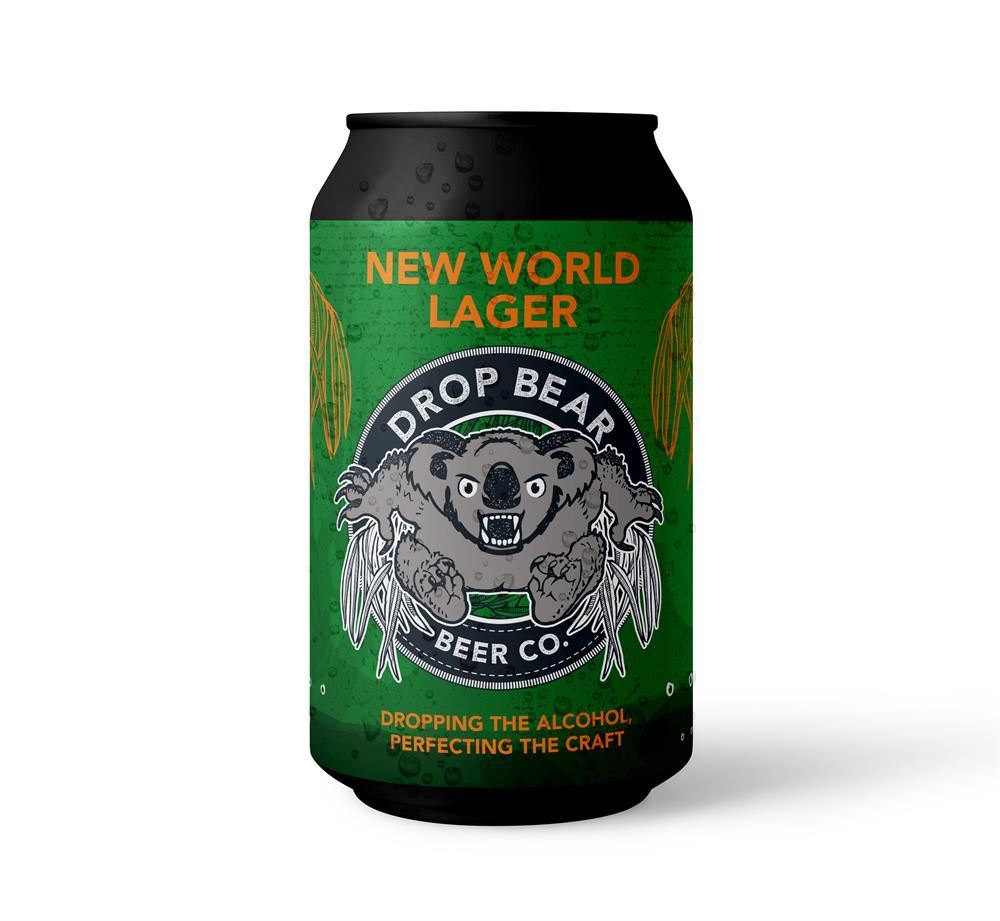 Drop Bear Beer New World Lager 0.5% 330ml - 6 Pack