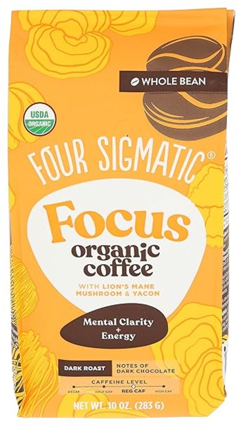 Four Sigma Foods Think Organic Whole Bean Coffee with Lions Mane & Yacon 340g