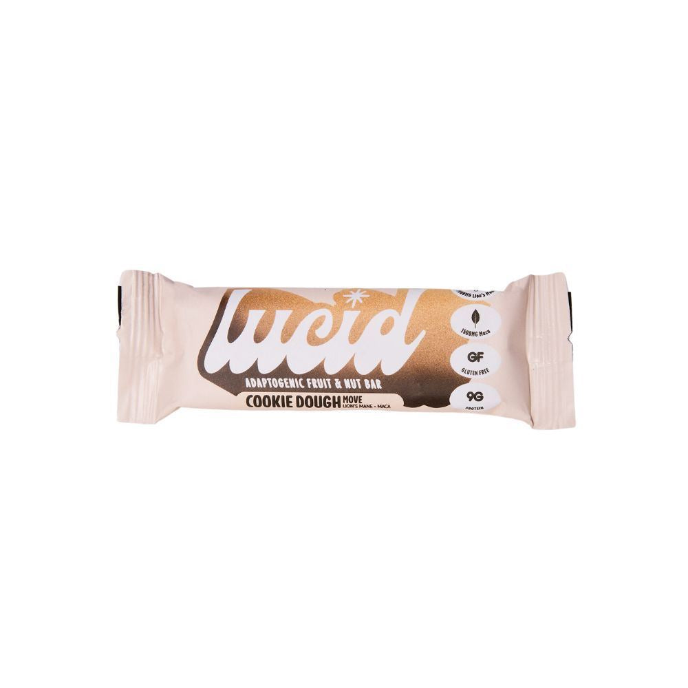 Lucid Cookie Dough GF Lions Mane Maca Adaptogen Bar 50g - 12 Pack