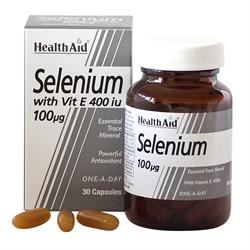 HealthAid Selenium 100ug + Vitamin E 400iu 30 Capsules