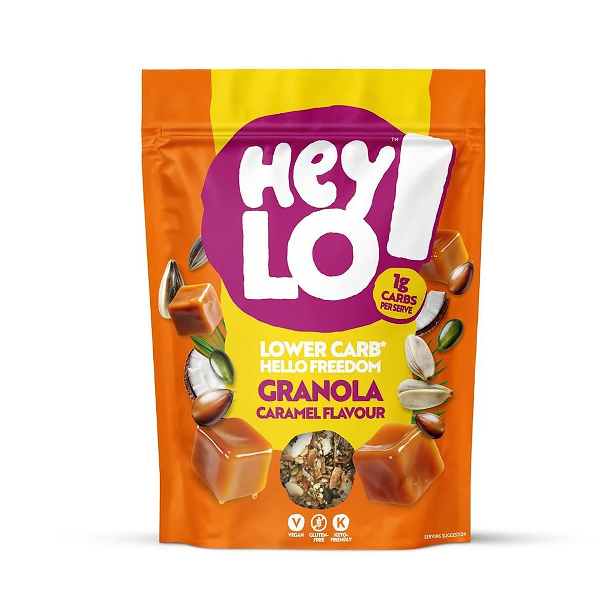 Heylo Caramel Keto Granola 360g Pouch