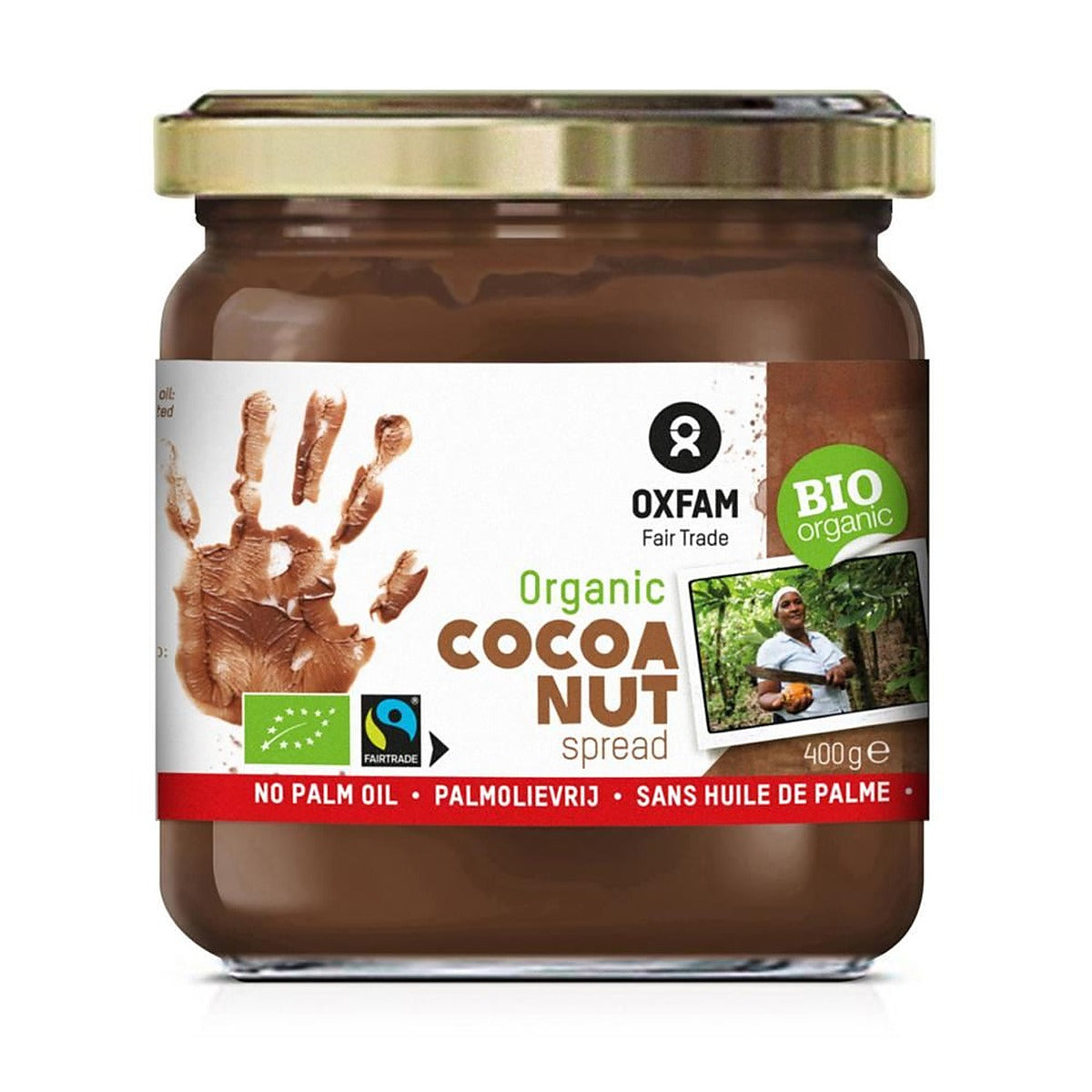 Oxfam Fair Trade ORGANIC Hazelnut Cocoa Spread no Palm Oil 400g