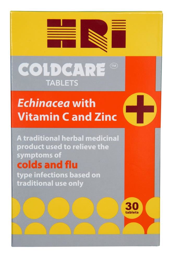 HRI Coldcare Echinacea with Vitamin C and Zinc 30 tablets