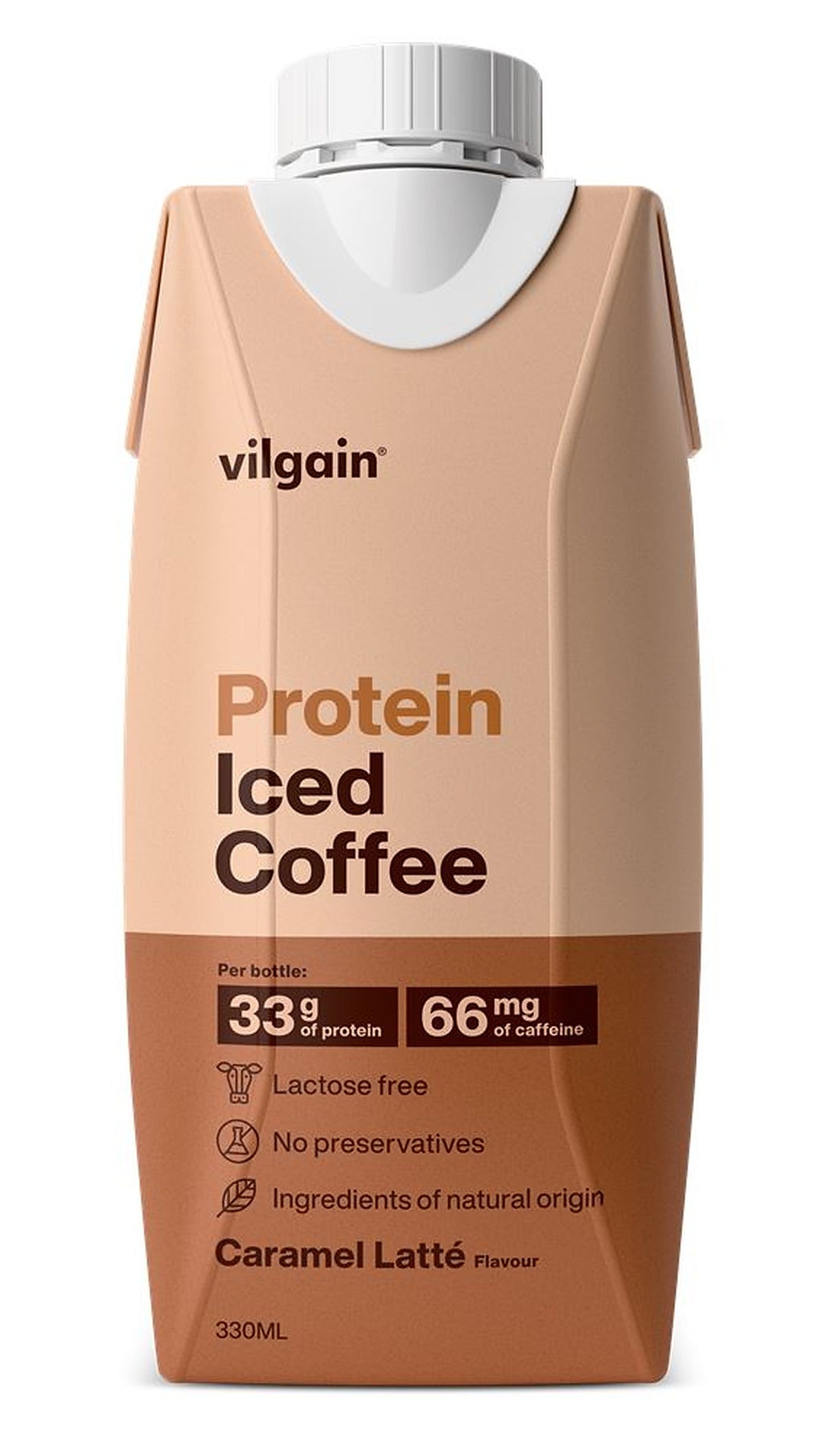 Vilgain Protein Iced Coffee Caramel Latte 330 ml - 12 Pack