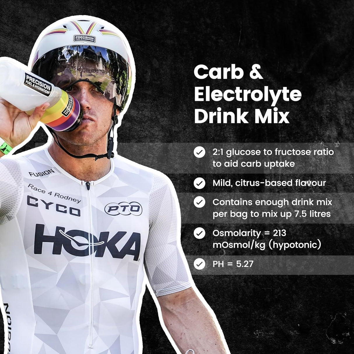 Precision Fuel Carb & Electrolytes Powder Drink Mix - 60g Carbs & 1000mg Sodium per Litre - 510g