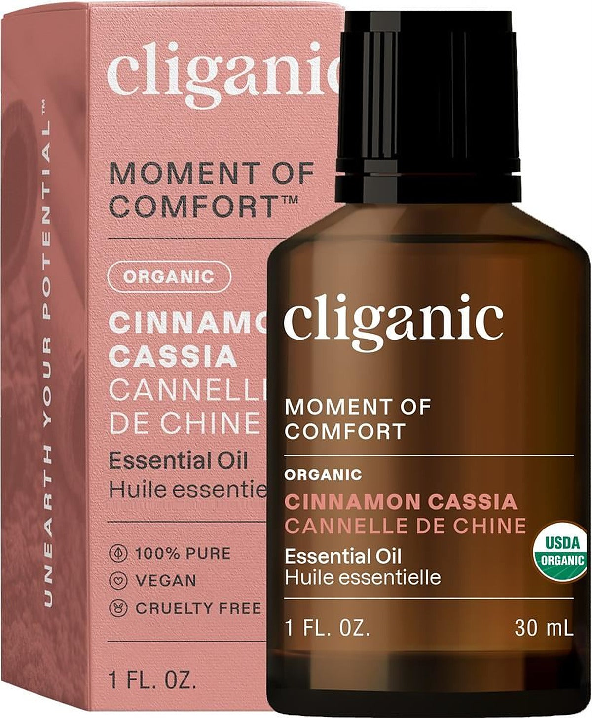 Cliganic Organic Cinnamon Cassia Oil 1oz