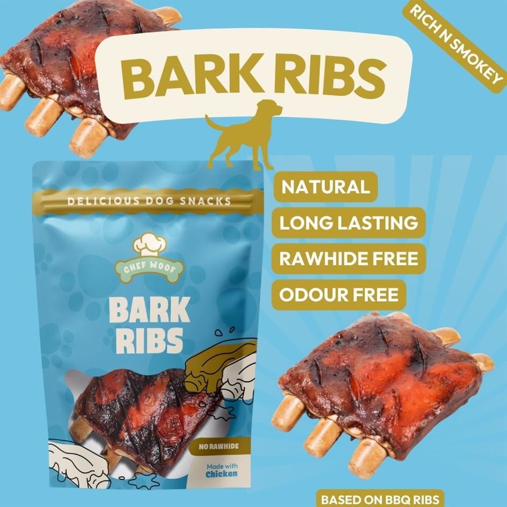 Chef Woof BARK RIBS Dog Treat Single Serve 35g - 10 Pack