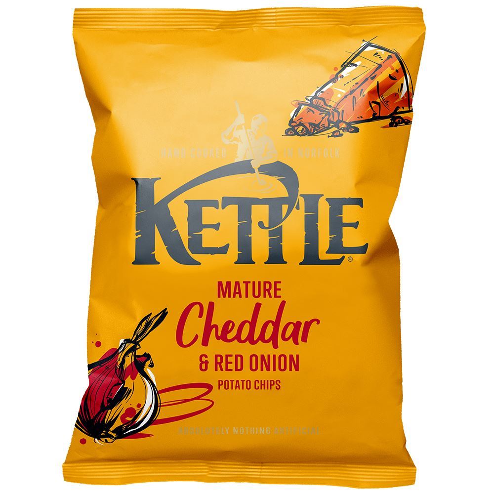Kettle Mature Cheddar & Red Onion 130g - 12 Pack
