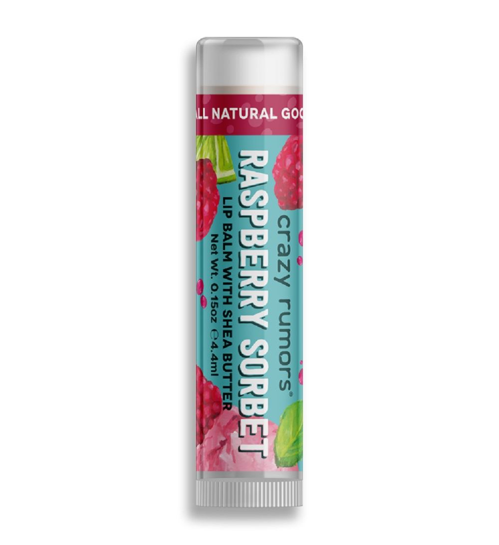 Crazy Rumors Raspberry Sorbet flavoured vegan lip balm 4g