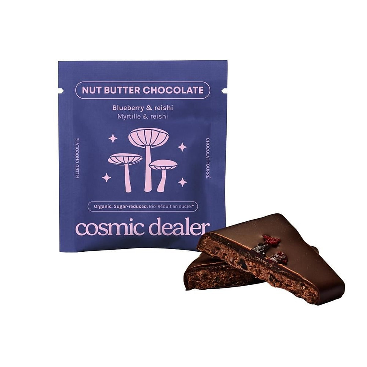 Cosmic Dealer Nut Butter Chocolate Blueberry Reishi Bite Sugar Reduced 20g