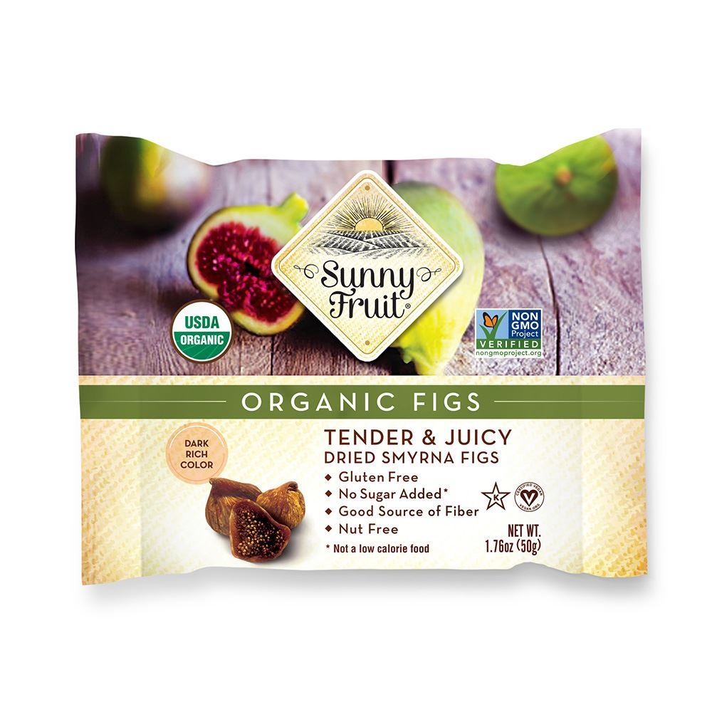 Sunny Fruit Dried Soft Figs Organic 50g - 12 Pack