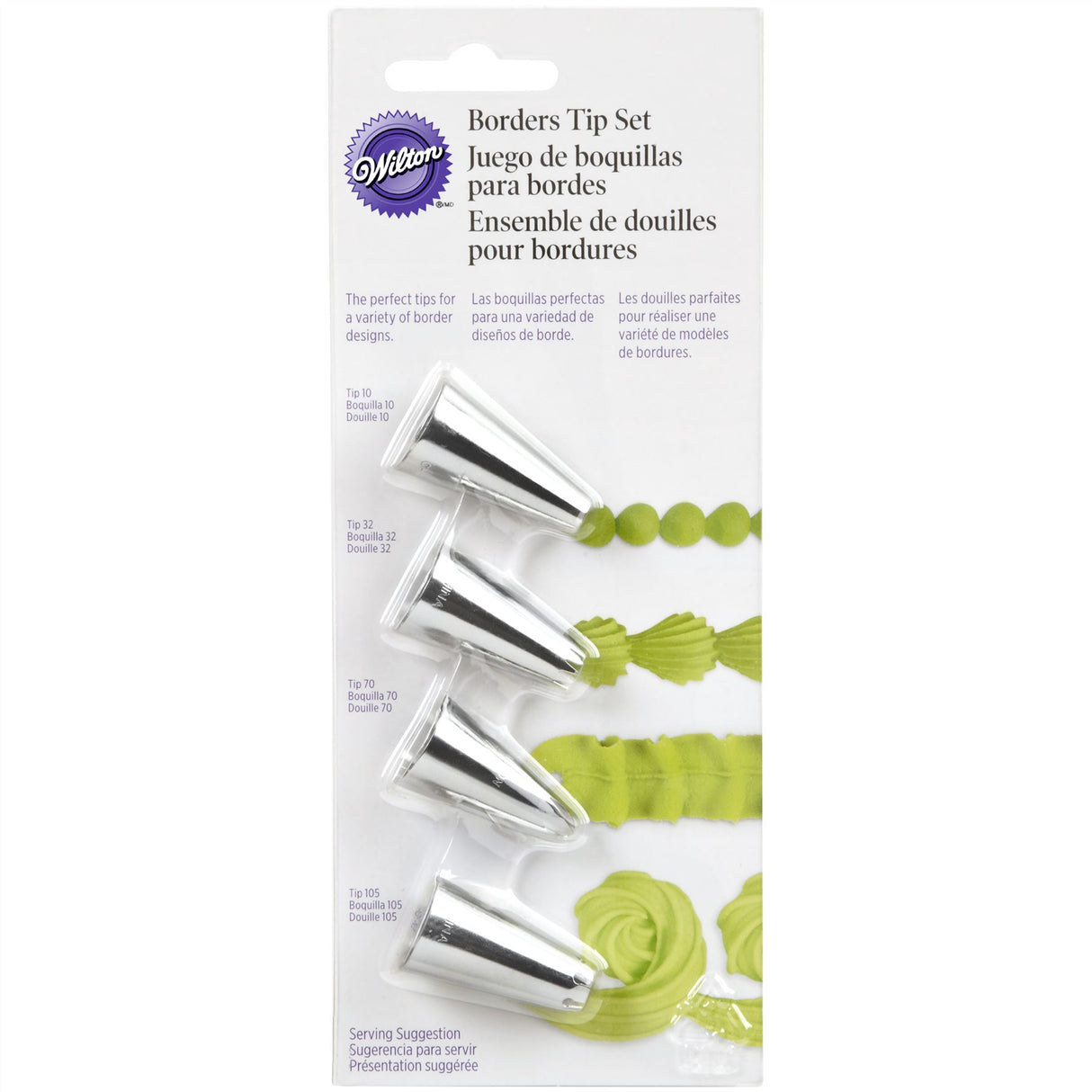 Wilton Decorating 4Pc Borders Tip Set