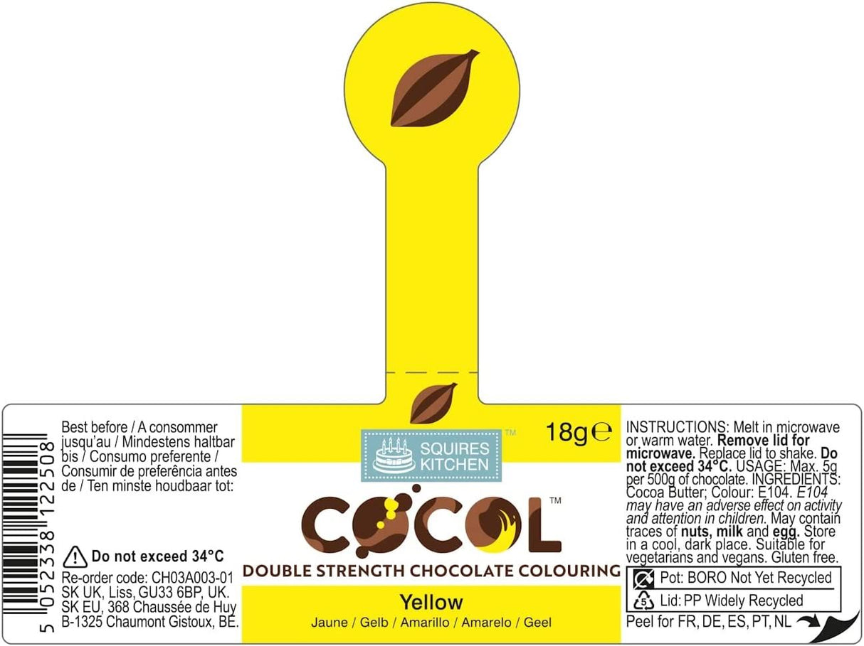 Squires Kitchen COCOL Extra Strength Colouring Paint for Chocolate 18g - All Shades