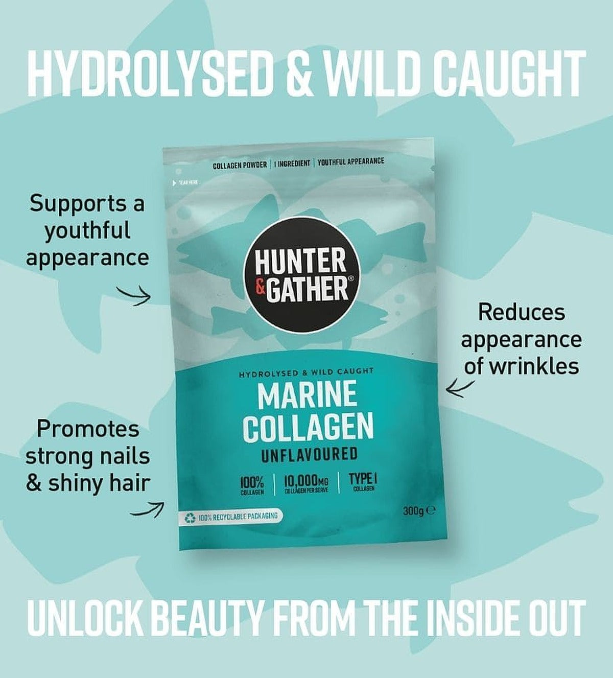 Hunter & Gather Marine Collagen Peptide Protein Powder Unflavoured 300g - image 2