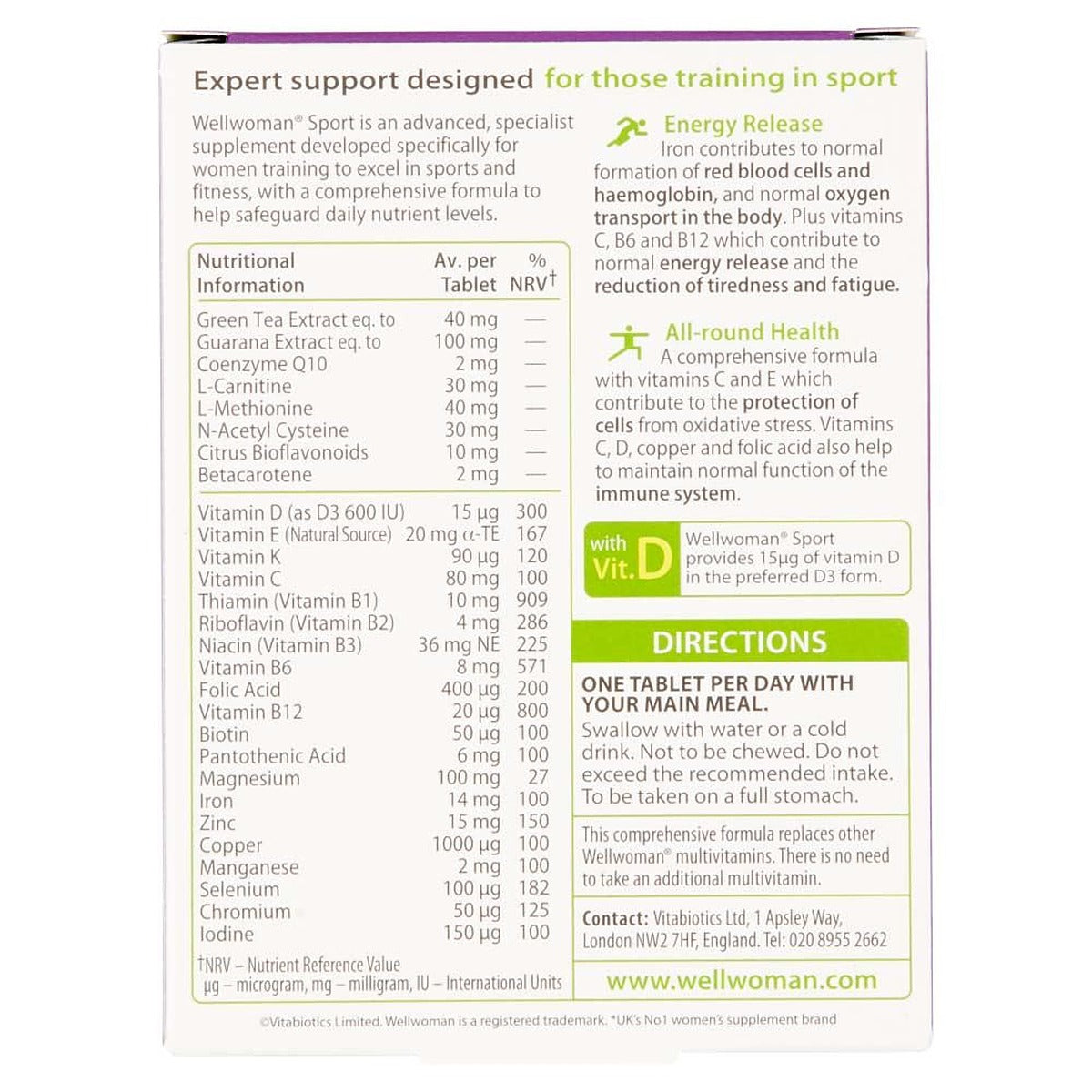Vitabiotics Wellwoman Sport - 30 Tablets - image 4