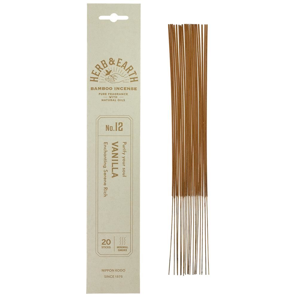 Nippon Kodo Herb & Earth Incense -Vanilla 20 sticks - 12 Pack