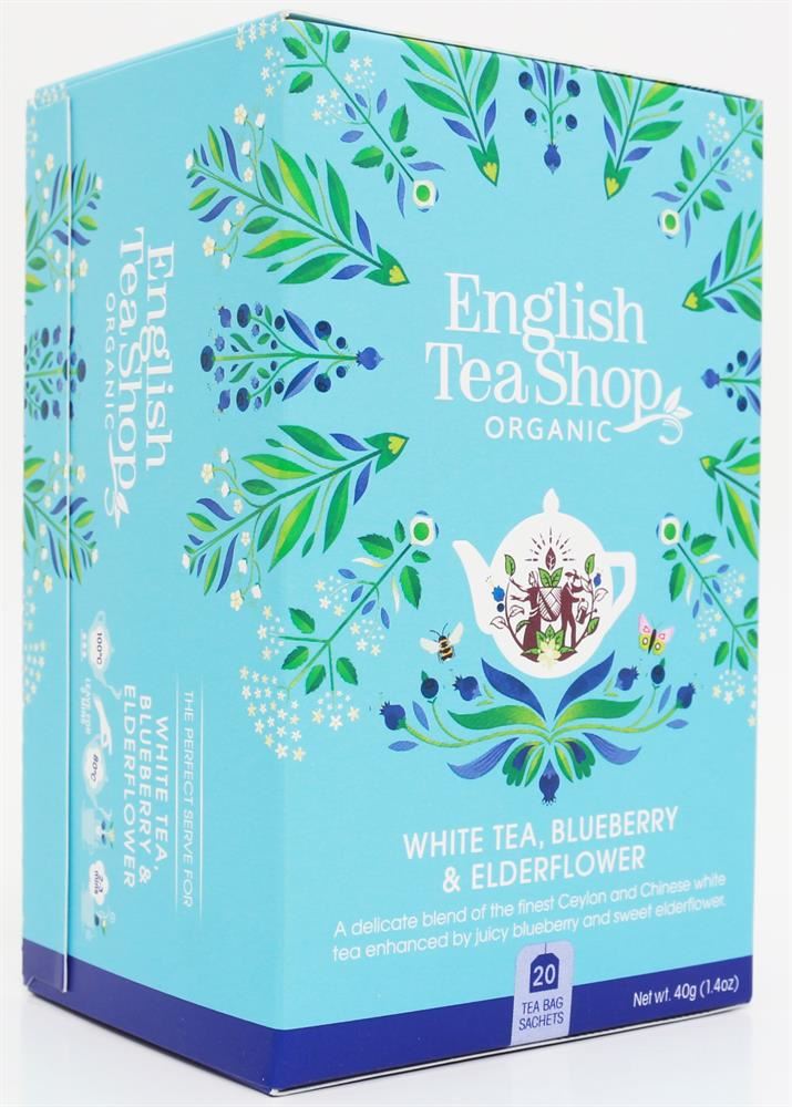 English Tea Shop White Tea Blueberry & Elder Flower - 20 Tea Bag Sachets