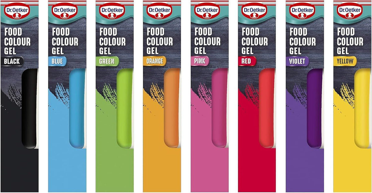 Dr. Oetker Rainbow Food Colouring Gel Set of 8 Colours 15g