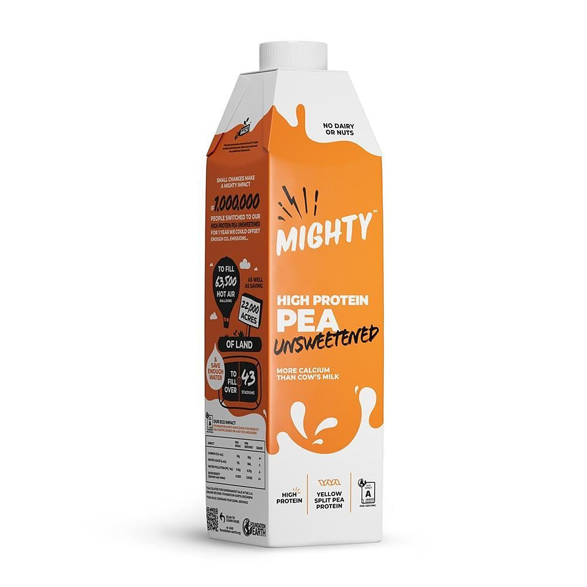 Mighty MIGHTY High Protein Unsweetened Pea M.LK 1L - 6 Pack