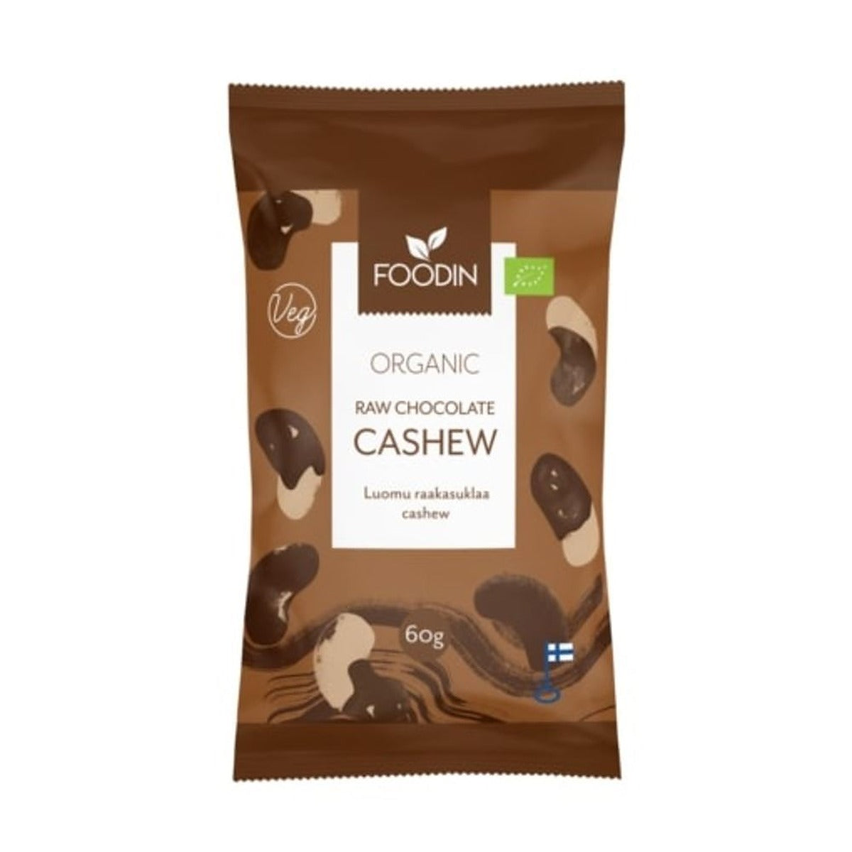 Foodin Organic Raw Chocolate Coated Cashew 60g - 8 Pack