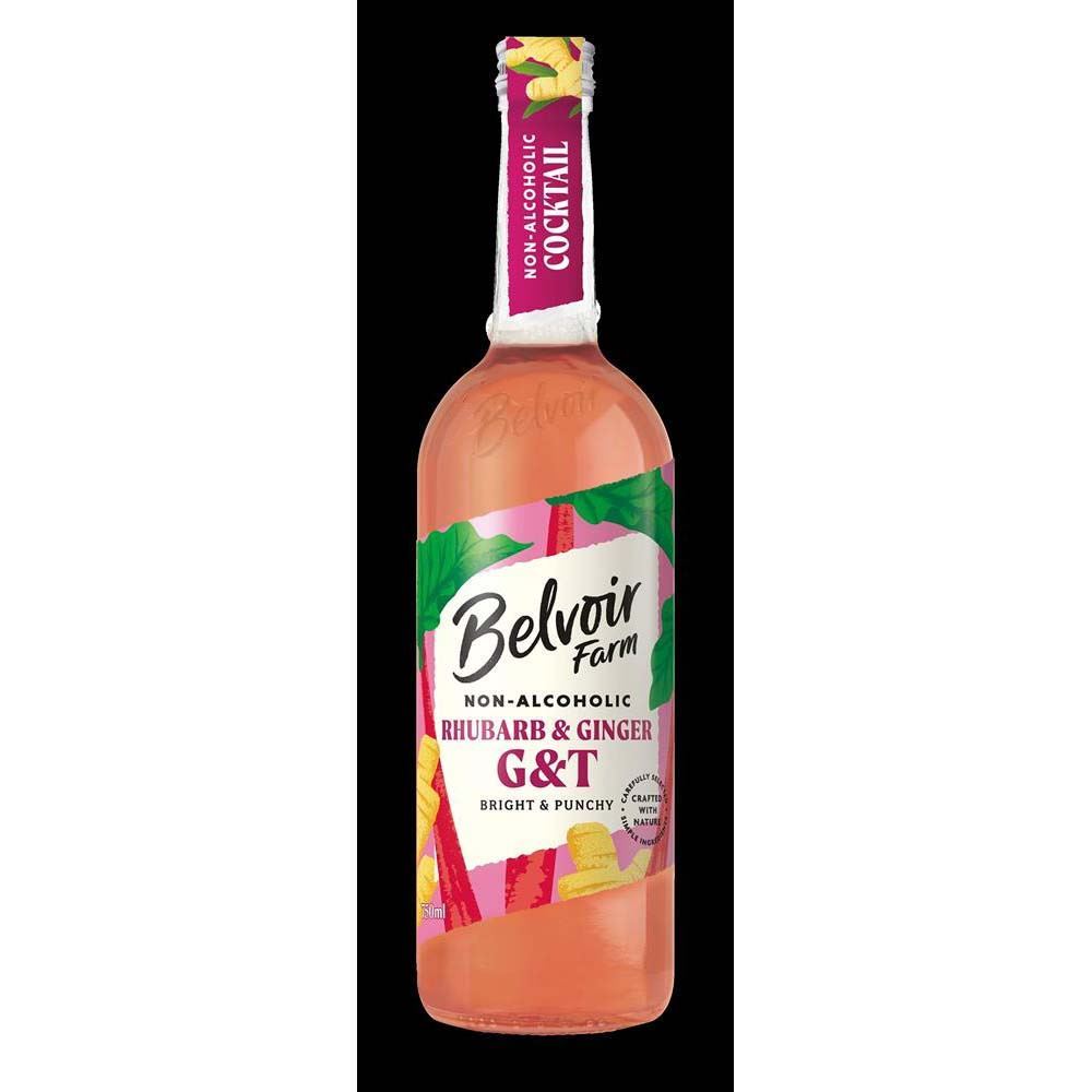 Belvoir Farm Non-Alcoholic Rhubarb & Ginger G & T 750ml - 6 Pack