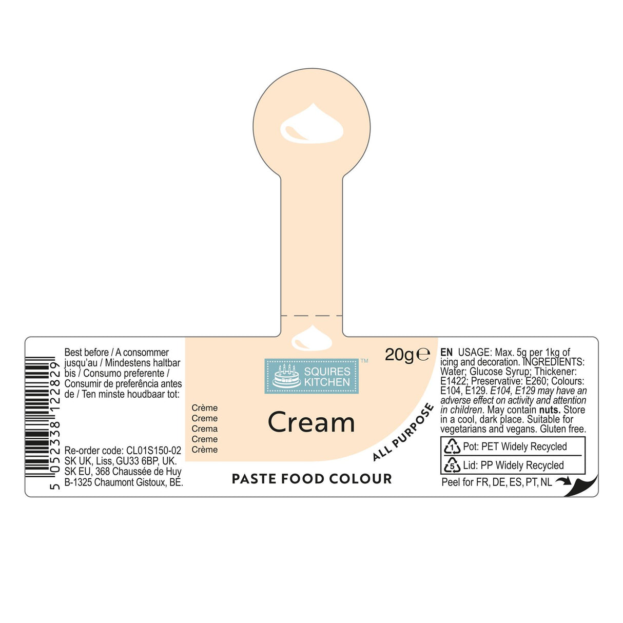 Squires Kitchen Food Colouring Paste Gel 20g - All Shades