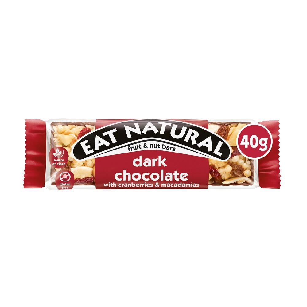 Eat Natural Cranberry & Macadamia Bar with Dark Chocolate 40g - 12 Pack