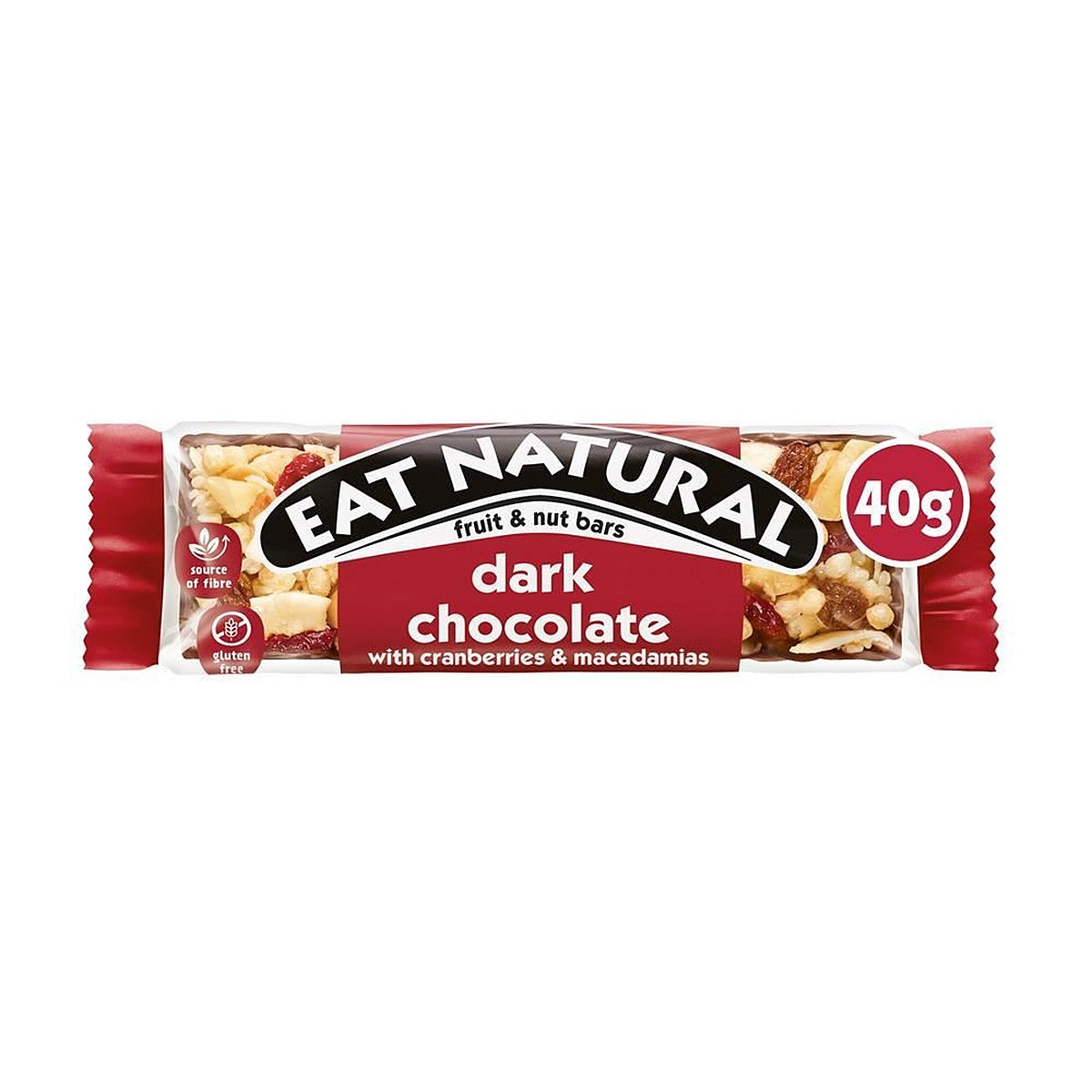 Eat Natural Cranberry & Macadamia Bar with Dark Chocolate 40g - 12 Pack