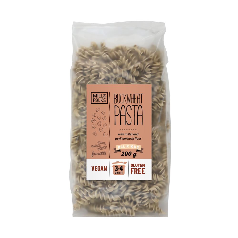 Mill & Folks ckwheat pasta fusilli 200g Gluten free Vegan