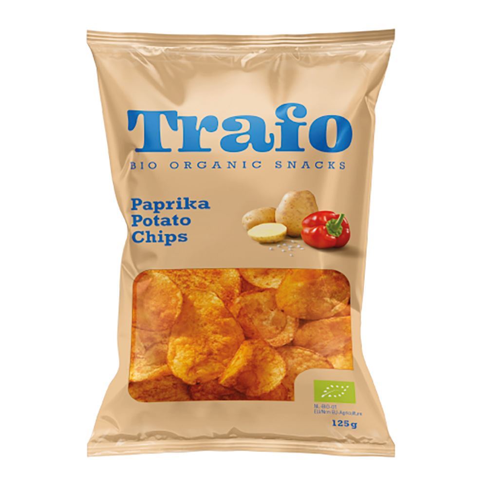 Trafo Organic Classic Paprika Crisps 125g - 12 Pack