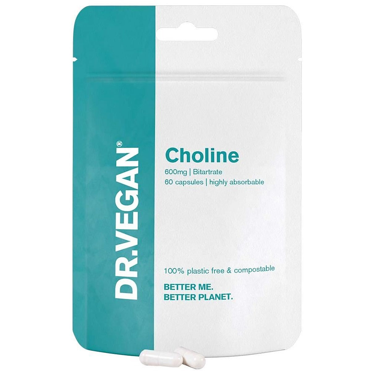 Dr Vegan Choline (Bitartrate) 600mg 60 Capsules