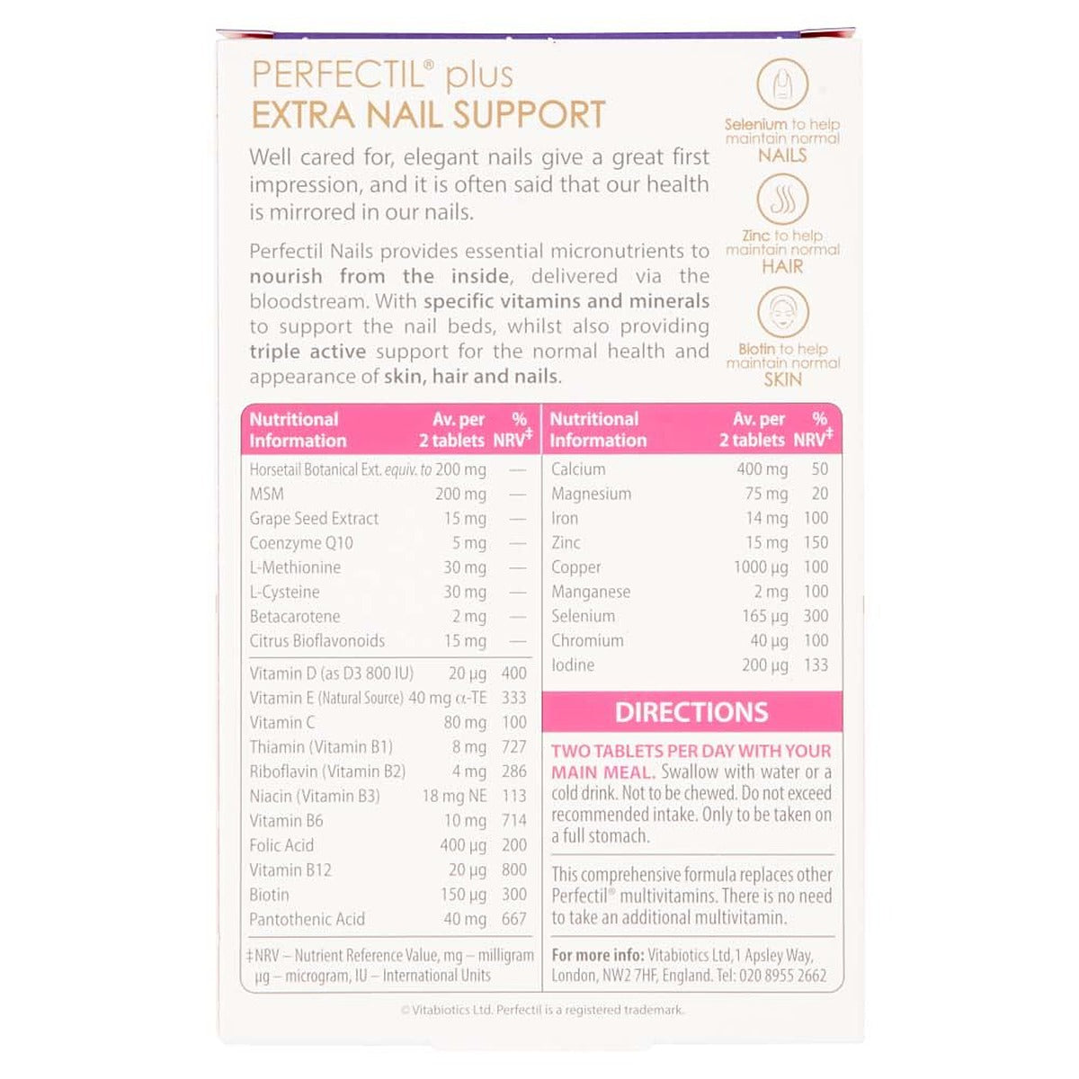 Vitabiotics Perfectil Plus Nails Extra Support - 60 Tablets - image 5