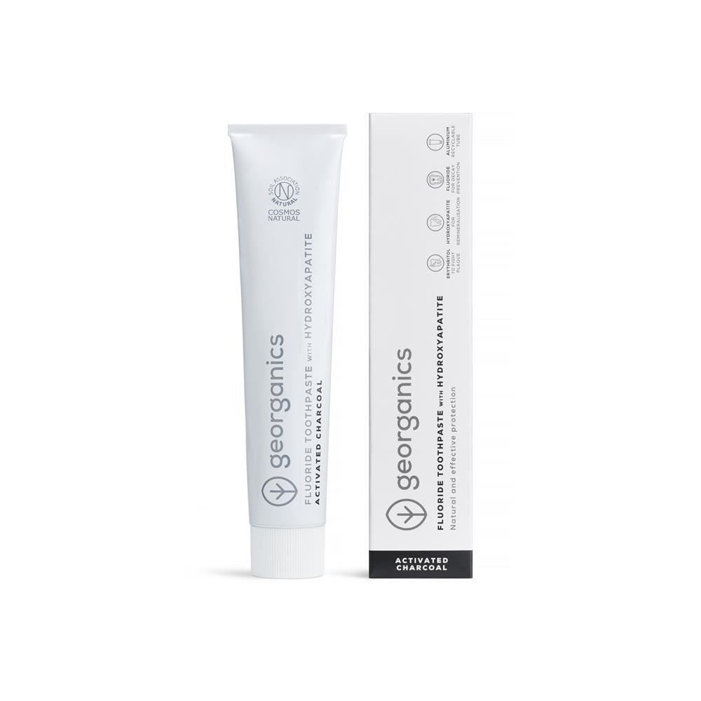 Georganics Toothpaste with Hydroxyapatite - Charcoal - with fluoride 75ml