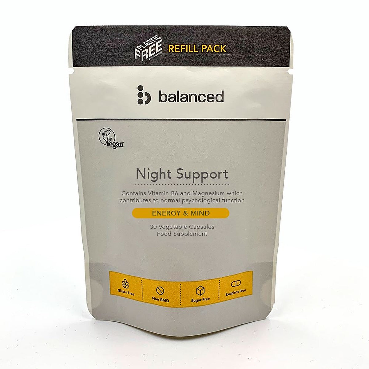 Balanced Night Support 30 Veggie Caps - Refill Pouch