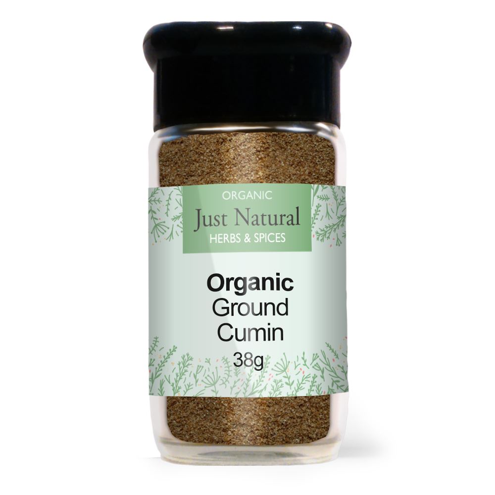 Just Natural Herbs Organic Ground Cumin (Glass Jar) 45g