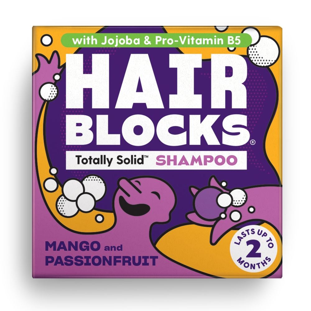 Shower Blocks Hair Blocks Solid Shampoo - Mango & Passionfruit 85g