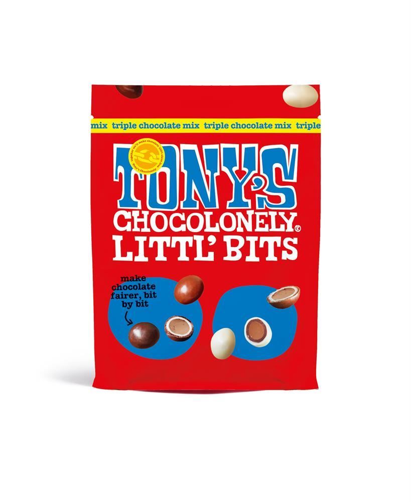 Tonys Chocolonely Tony's Littl' Bits Triple Choc Mix 100g - 8 Pack