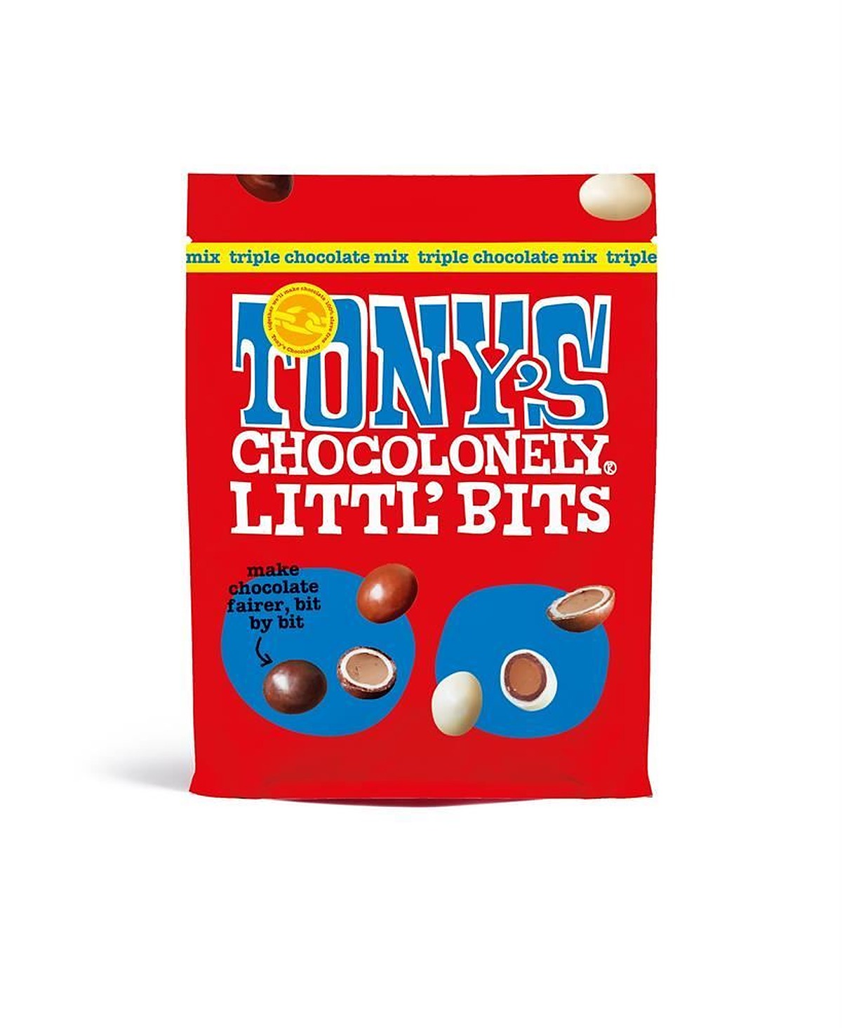 Tonys Chocolonely Tony's Littl' Bits Triple Choc Mix 100g - 8 Pack