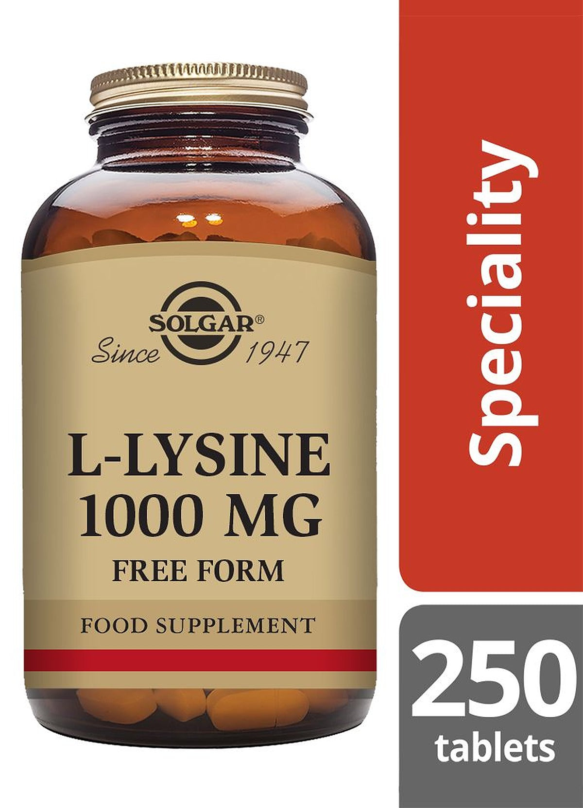 Solgar L-Lysine 1000 mg - 250 Tablets - image 2