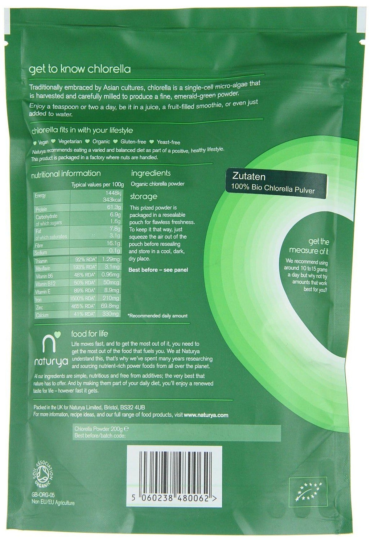 Naturya Organic Chlorella Powder 200g - image 3