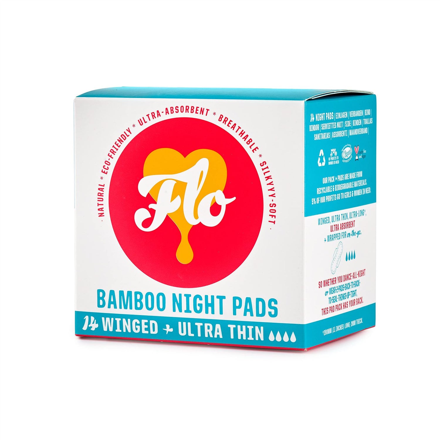Flo Natural Bamboo Ultra Thin Night - 14 Pads