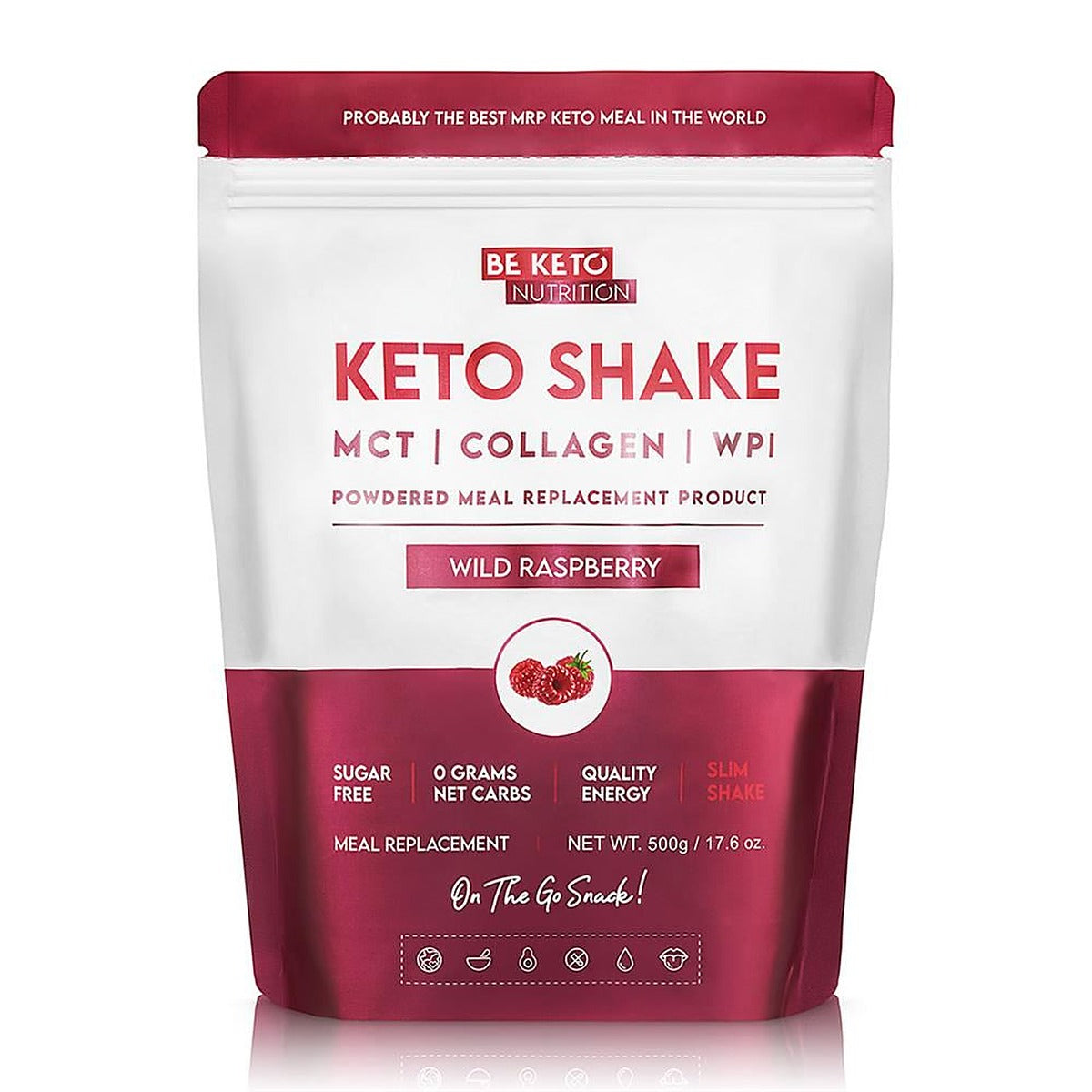BeKeto Diet Keto Shake Wild Raspberry 500g