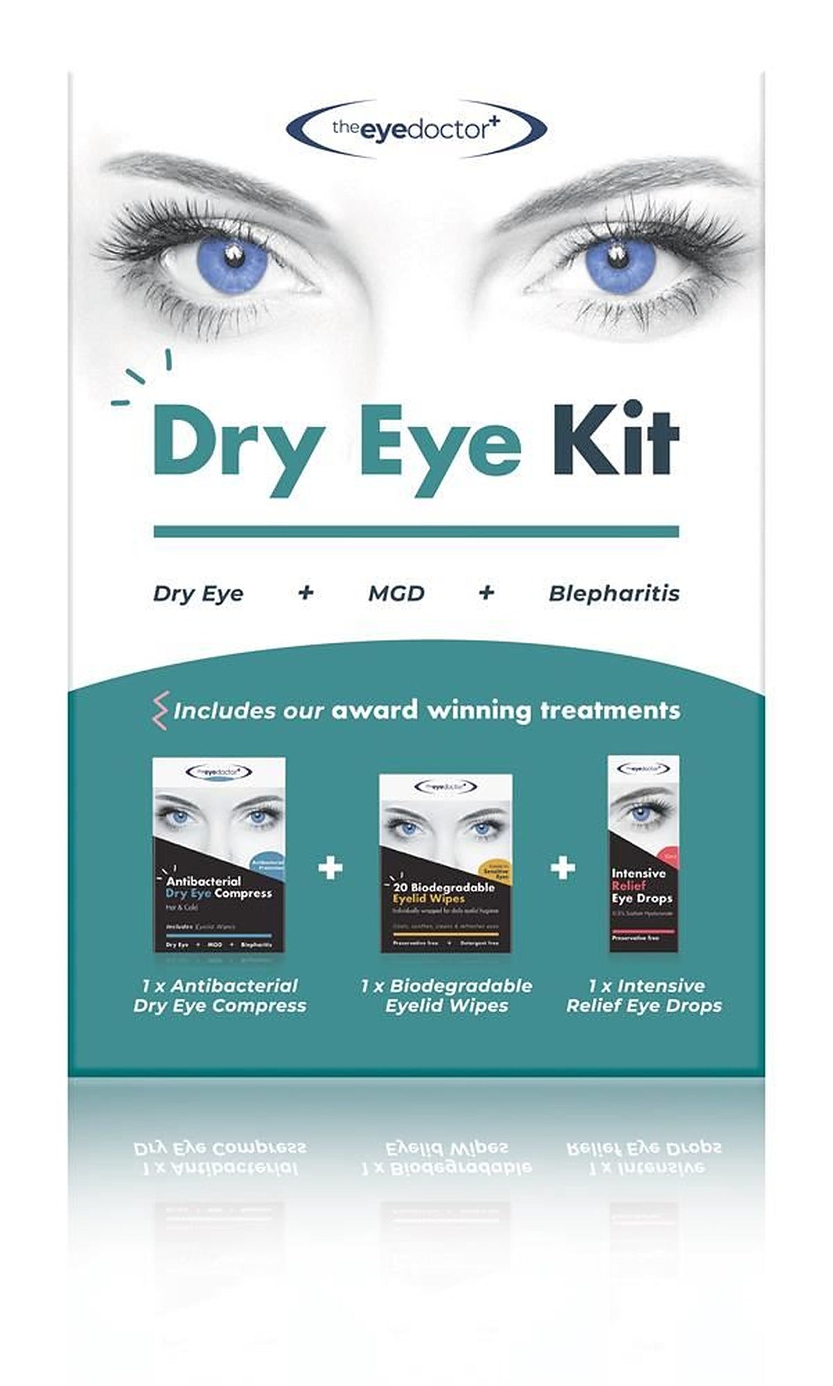 The Eye Doctor Perfect start kit 3 full size products: wipes mask